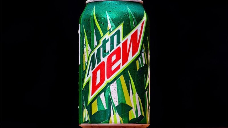 how much caffeine is in a can of mountain dew